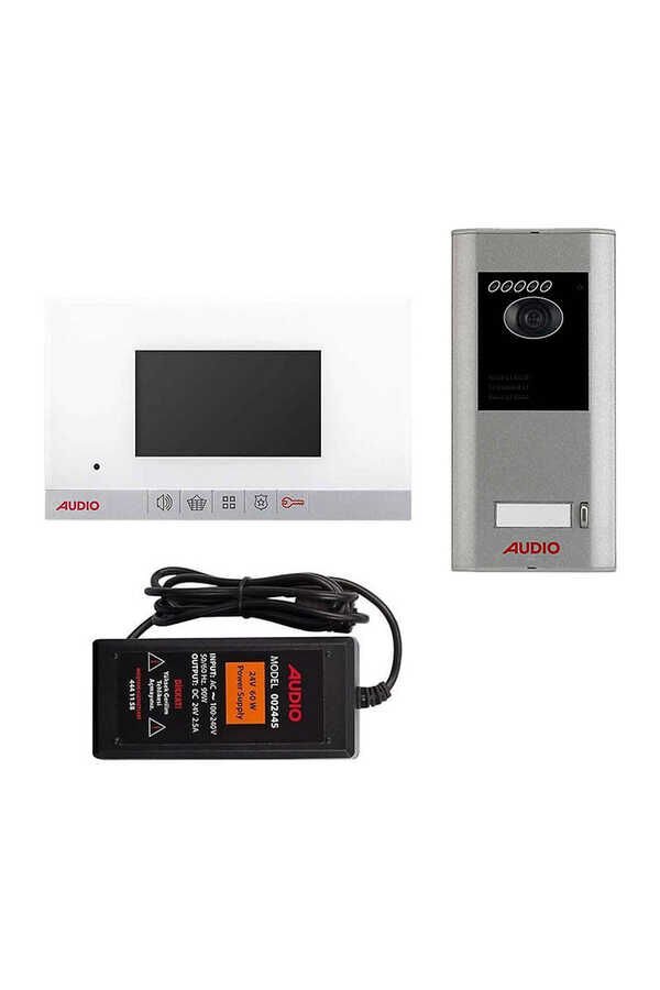 AUDİO GÖRÜNTÜLÜ DİAFON SETİ 5 DAİRE HAZIR SET 4.3 İNC BEYAZ ŞUBE